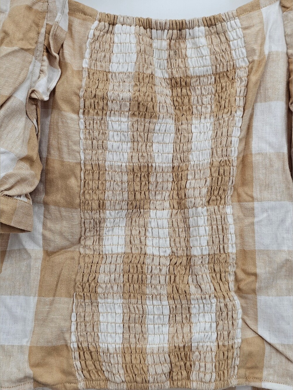 Plaid Top Large Linen Blend NWT - Picture 3 of 15